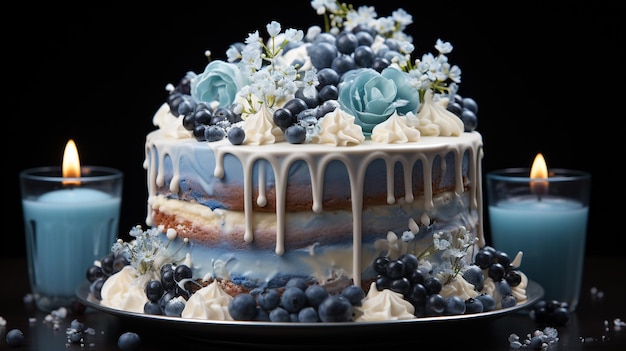 Torta di compleanno blu