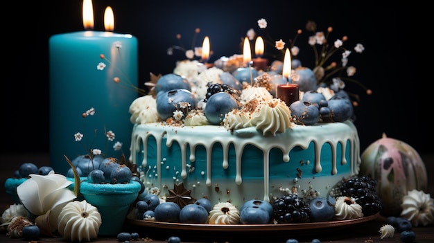 Torta di compleanno blu