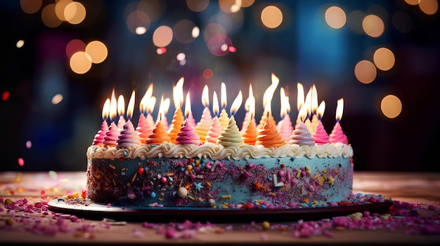 torta di compleanno con candela