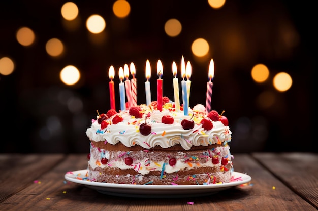 Torta di compleanno con candele