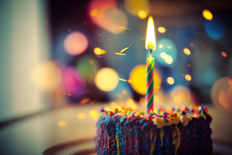 Foto torta di compleanno con candelina il fulcro delle feste di compleanno nell'antica grecia quando si celebrava la nascita di artemide dea della luna e della caccia all'epoca si preparava una torta rotonda