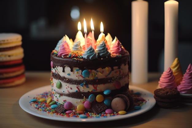 Torta di compleanno con le candele