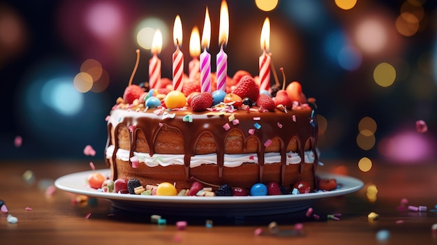 Torta di compleanno con le candele