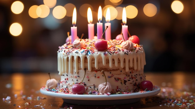 Torta di compleanno con le candele