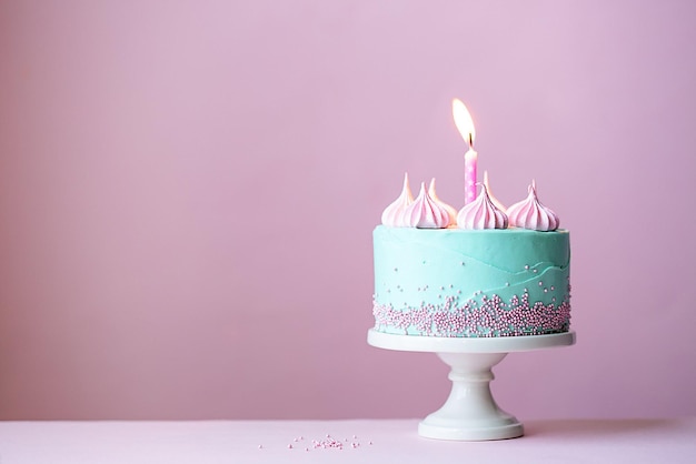 Torta di compleanno con una candela
