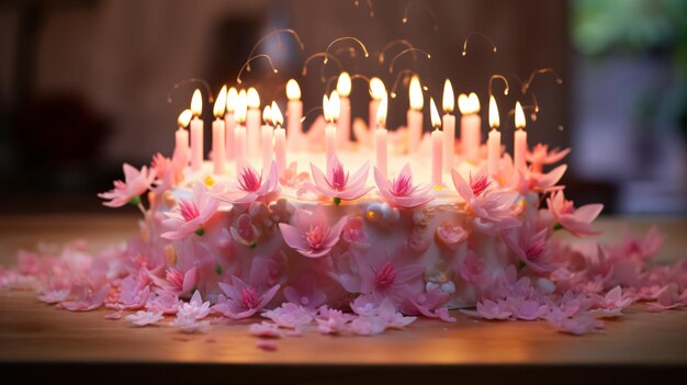 Torta di compleanno delle fate con candele