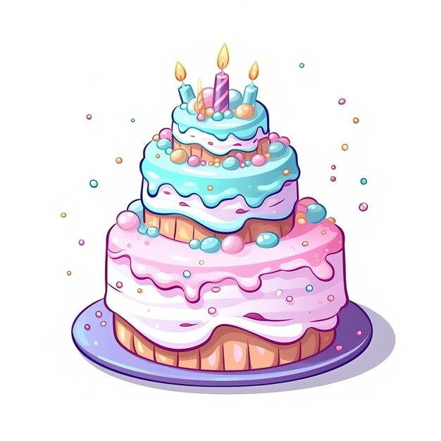 Torta di compleanno illustrazione