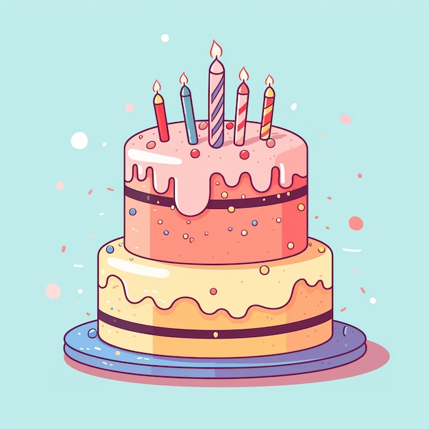 Torta di compleanno illustrazione