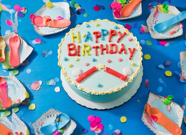 torta di compleanno sullo sfondo della festa