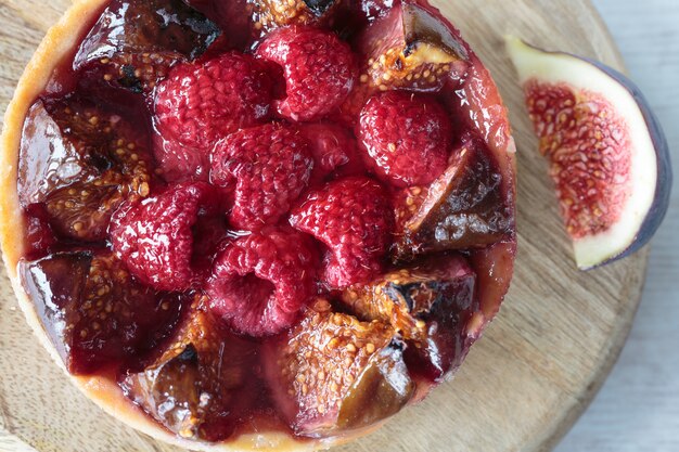 Torta di fichi e lamponi