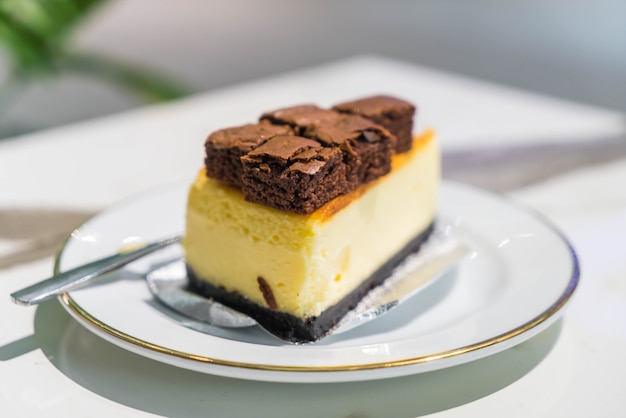 torta di formaggio con brownies