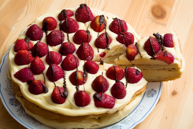 Torta Di Fragole Con Crema