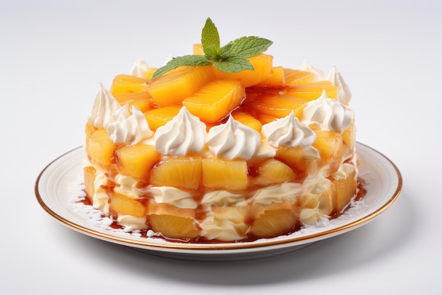 Torta di frutta all'ananas gustosa e fresca