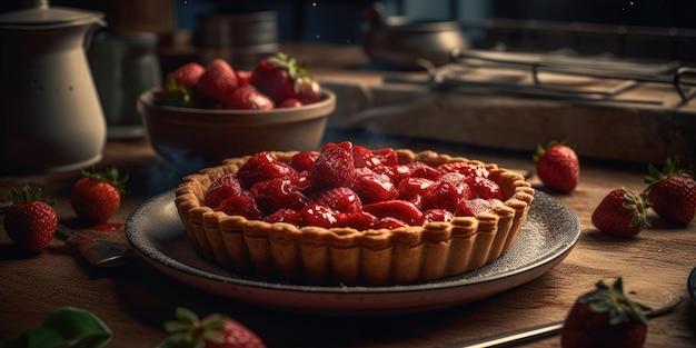 torta di frutta studio professionale fotografia di cibo social media tessuto elegante caldo annuncio moderno