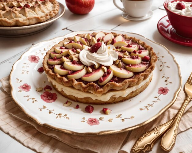 Torta di mele servita in un bel tavolo