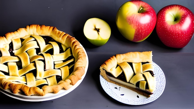 Torta di mele su un tavolo