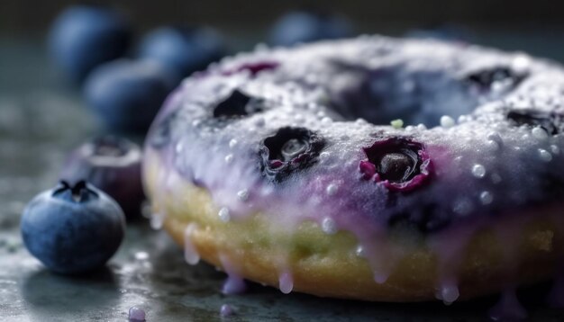 Torta di mirtilli fresca dessert estivo gourmet fatto in casa generato da AI