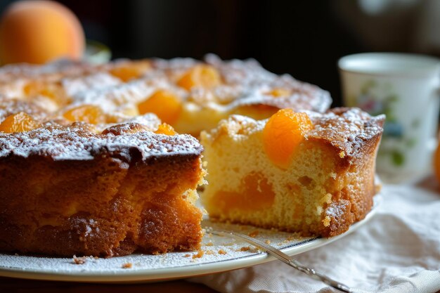 Torta di spugna di albicocca dolce Generare IA