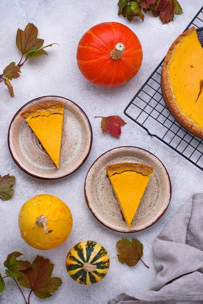 Torta di zucca americana. Dolce dolce autunnale tradizionale