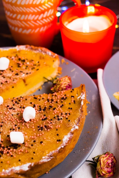 Torta di zucca autunno tradizionale pasticceria fatta in casa da vicino