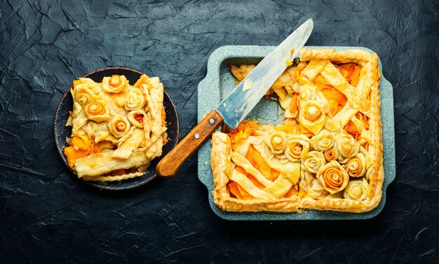 Torta di zucca tradizionale autunnale fatta a mano