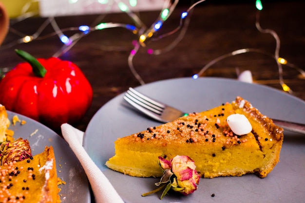 Torta Di Zucca Tradizionale Crostata Gustosa Del Ringraziamento.