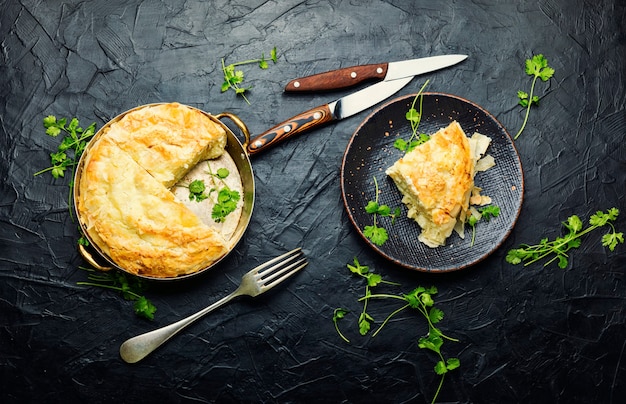 Torta fatta in casa con formaggio e ricotta