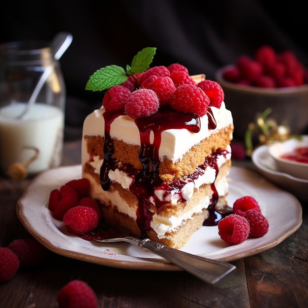 Torta gustosa dolci alimentari moderni caramelle biscotti frutta fragola mirtillo pezzi di mirtillo