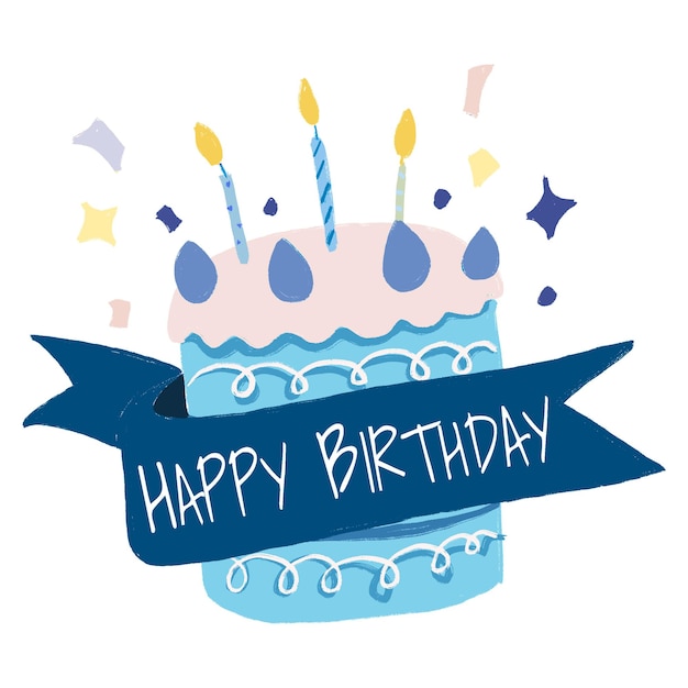 Torta png con messaggio di compleanno