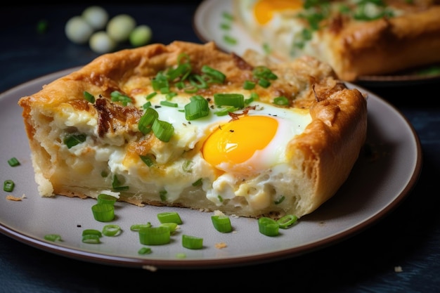 Torta rustica con uova sode e cipolle verdi