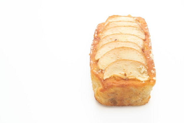 Torta sbriciolata di pane di mele isolato su sfondo bianco