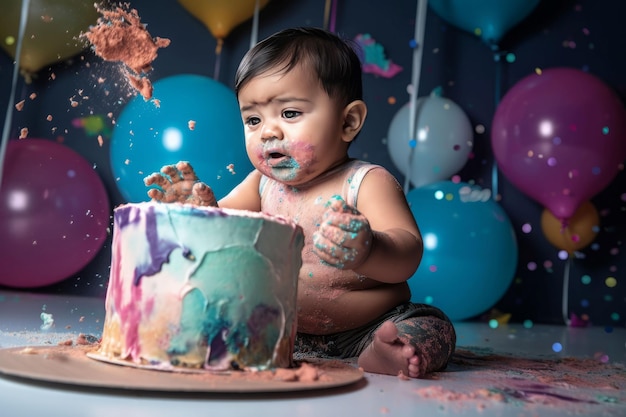 Torta strepitosa per bambini Buon divertimento Genera Ai