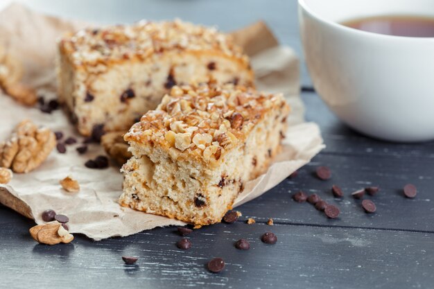 Torta su fondo in legno vecchio