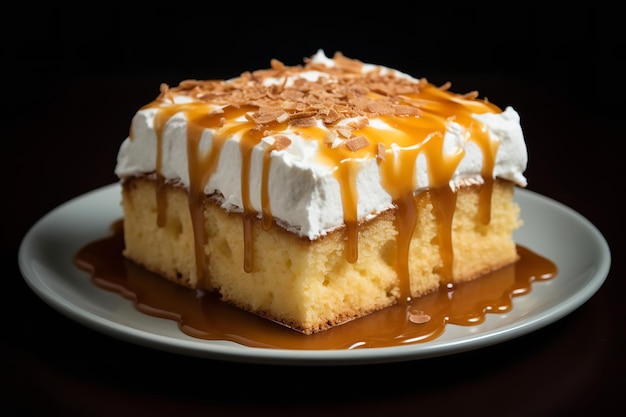 Torta Tres Leches con dessert messicano Dulce de Leche