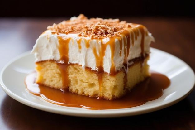 Torta Tres Leches con dessert messicano Dulce de Leche