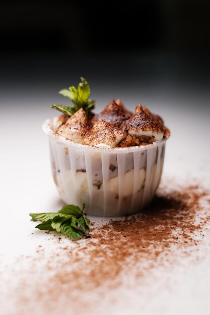 Torte con cioccolato e menta da vicino Cottura fatta in casa