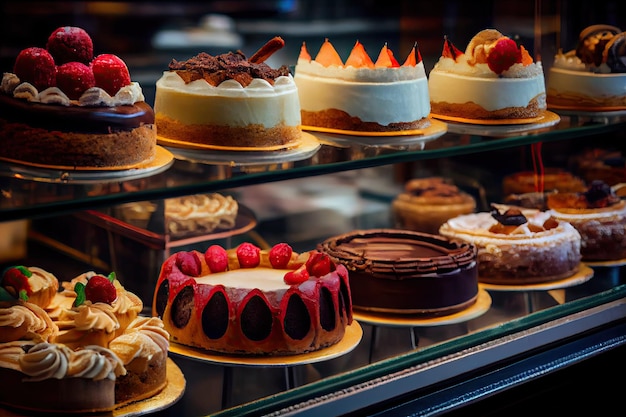 Torte e pasticcini fatti in casa in pasticceria