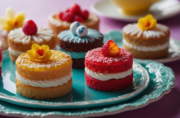 Torte in miniatura Bocconi adorabili per le feste del tè