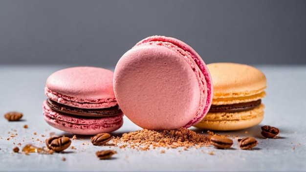 Torte macarons colorati Piccole torte francesi Amaretti francesi dolci e colorati