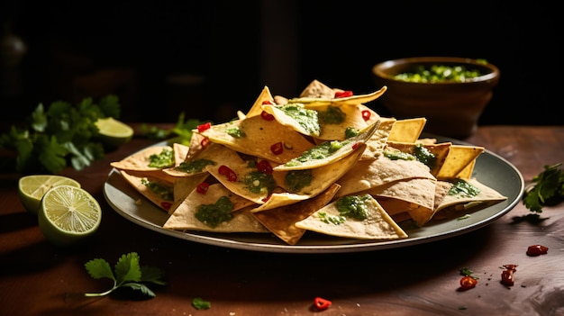 Tortilla chips messicane al lime e peperoncino