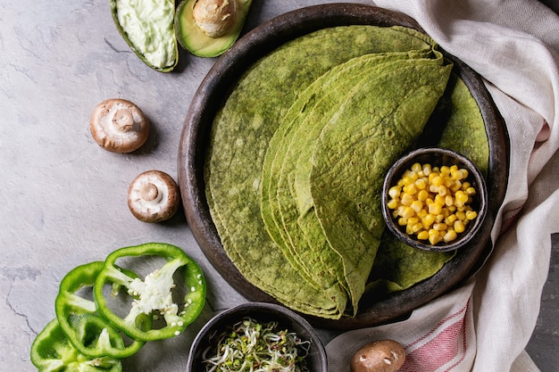 Tortilla di spinaci verdi