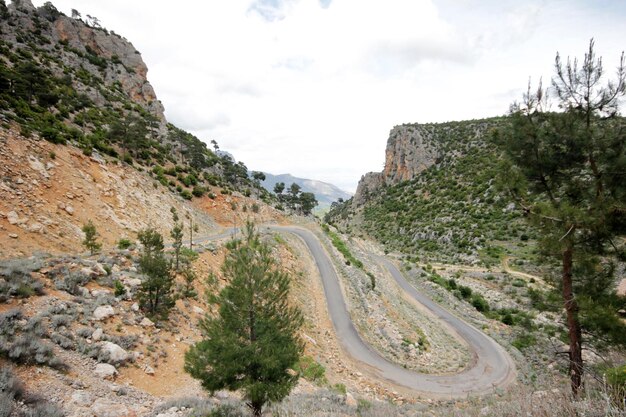 Tortuosa strada di montagna Monti del Toro in Turchia