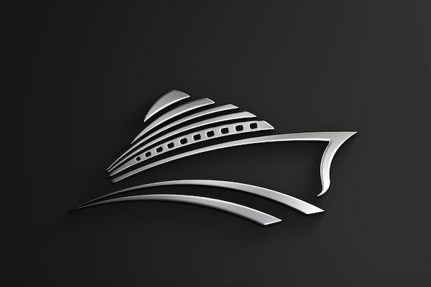 Tour in nave da crociera Silver Logo 3D Render Illustrazione