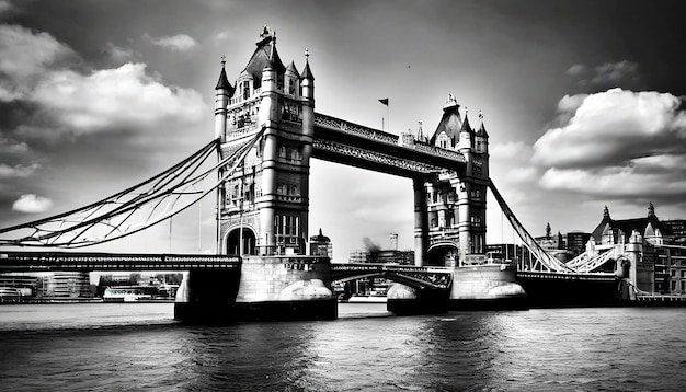 Tower Bridge a Londra, Regno Unito In bianco e nero