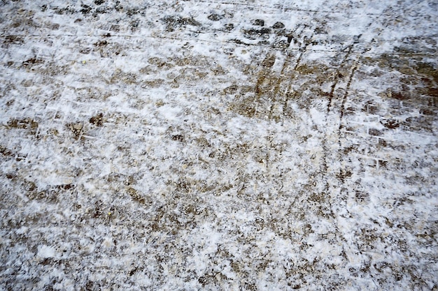 tracce asfalto neve, ghiaccio, tracce di persone da scarpe su neve, tempo di rimozione della neve