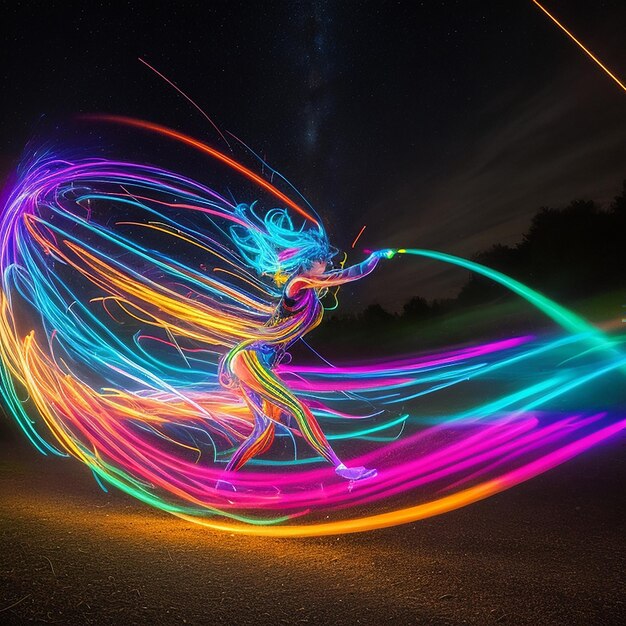 Tracce di movimento dell'energia luminosa colorata astratta
