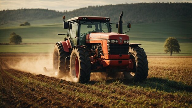 Tractor in un campo