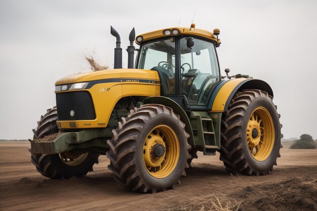 Tractor moderno su uno sfondo colorato ai generativo