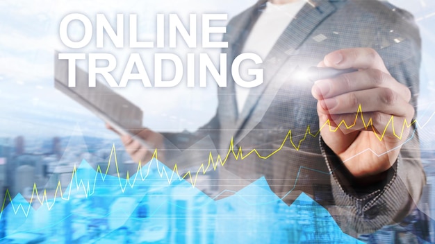 Trading online Forex Investimento e concetto di mercato finanziario