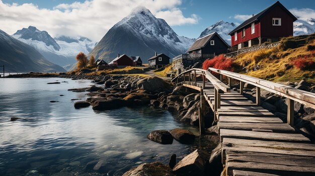 tradizionale casa da pesca norvegese